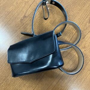 Elegant Black Leather Belt Wallet